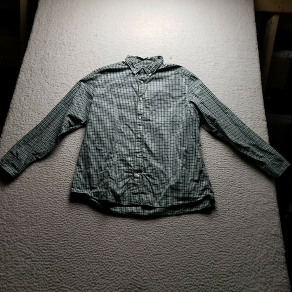 Charles Tyrwhitt Shirt Mens XL Green Plaid Classic Fit Non Iron Long Sleeve